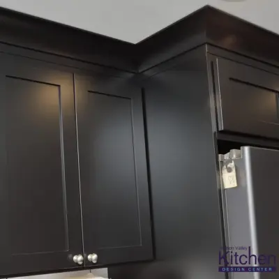 Contemporary Kitchen Featuring Accent Wall and Floating Shelves — Kitchen Remodeling project by Hudson Valley Kitchen Design Center