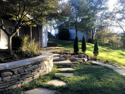 Patios, Walks, Walls, & Drives — Landscape Construction project by B.B. Barns Landscape Services in Asheville