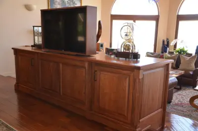 Walnut TV Cabinet for Park Lane — Home Renovation & Remodeling Services project by Leonard Custom Works