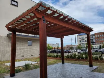 Concrete Chessboard Pergola — Home Renovation & Remodeling Services project by MGI Construction