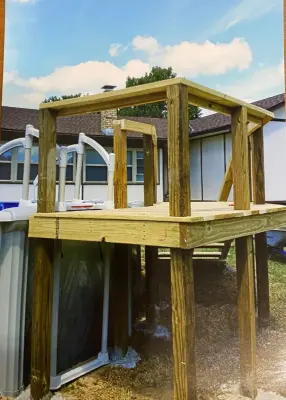 Deck and Stairway for the Pool — Home Renovation & Remodeling Services project by Applegate Enterprises