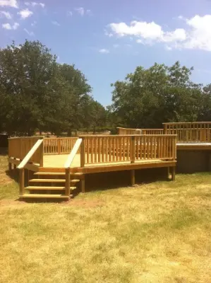 Swimming Area Patio by Kingdom Construction