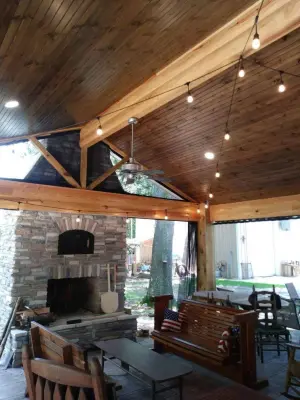 Fireplace and Pizza Oven Addition for Porch — Home Renovation & Remodeling Services project by A & T Designs And Remodel