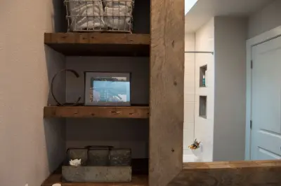 Repurposed Barnwood Bathroom — Home Renovation & Remodeling Services project by New Legacy Construction LLC