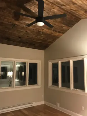 Repurposed Barnwood Ceiling — Home Renovation & Remodeling Services project by Lank Construction