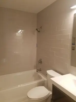 Modern Restaino Bathroom — Home Renovation & Remodeling Services project by Conservation Renovations Inc.