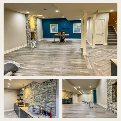 Renovated and painted basement by Active Painting