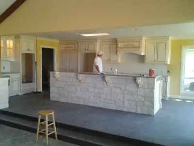 Addison Custom Homes: Blagrave Kitchen Renovation with Faux Antique Finish and Interior Design — House Painting Services project by Smith Painting
