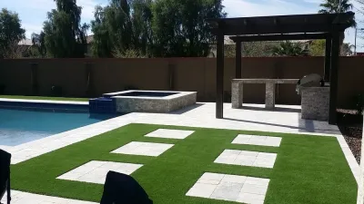 Silver Travertine — Landscape Construction project by G Michael Price Yards in Phoenix