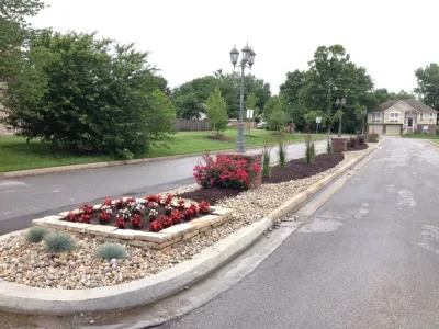 Center island landscape — Landscape Construction project by Garden Gate Lawn & Landscape, LLC in Raymore