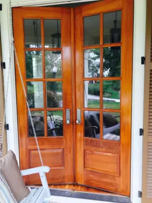 Staining and Varnishing French Doors — House Painting Services project by Quality Painting Solutions