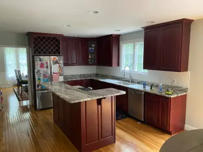 Cabinet makeover in a stunning hue — House Painting Services project by Gölsmith Painting Company