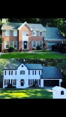 white bricks and black gutters — House Painting Services project by North Atlanta Painting