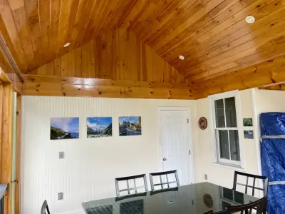Refinishing the Pine Wood Ceiling of the Porch — House Painting Services project by D.A. Modern Touch Painting & Carpentry LLC