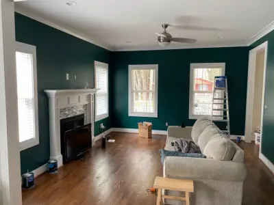 Transforming the Living Room: Before and After — House Painting Services project by Raleigh Paint & Improvement