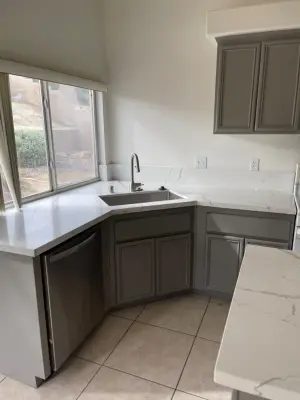 Dovetail Semi-gloss Enamel Kitchen Cabinets — House Painting Services project by López Painting