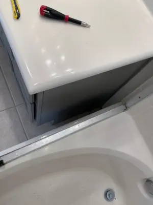 Semi-gloss Enamel Cabinets for Master Bathroom — House Painting Services project by López Painting