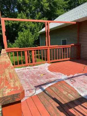 Deck finishing — House Painting Services project by EVM Home Improvement & Painting