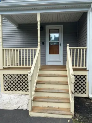 Exterior painting of the porch — House Painting Services project by EVM Home Improvement & Painting