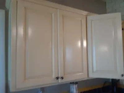Cabinet Glassing — House Painting Services project by Busby Finishes