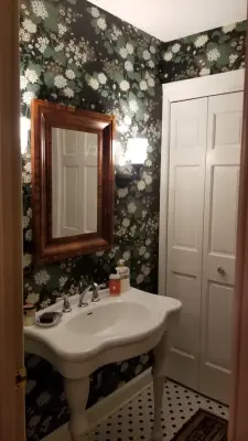 Bathroom Wall Covering 1 — House Painting Services project by Sommers Painting & Wallpapering LLC