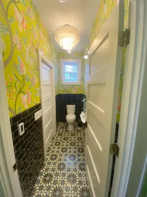 Bathroom Wall Covering 2 — House Painting Services project by Sommers Painting & Wallpapering LLC
