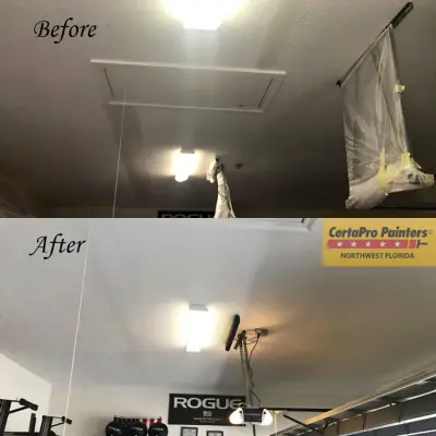 Transforming Popcorn Ceilings: A Before and After Project — House Painting Services project by CertaPro Painters Of Northwest Florida