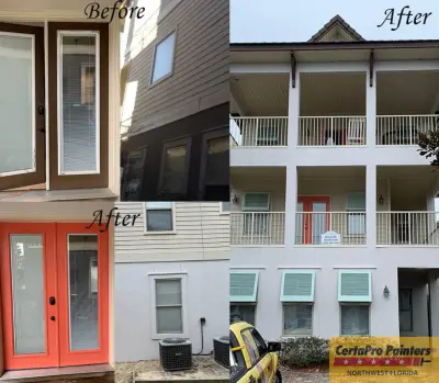 Residential Exterior Transformation — House Painting Services project by CertaPro Painters Of Northwest Florida