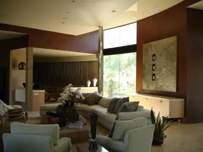 Modern Home with Textured Red Design — House Painting Services project by Karoll Julian Inc.