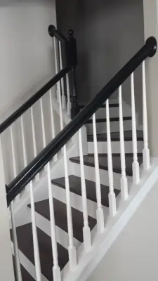 Dark handrails and light trim — House Painting Services project by Custom Colors Painting & Wallpapering, Inc.