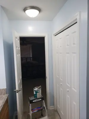 Azure Washroom — House Painting Services project by Joy's Custom Painting