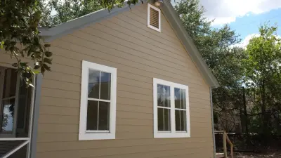 Tan Facade — House Painting Services project by Matchless Interior Painting