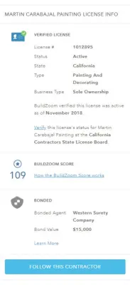 BuildZoom - License and Bond Details by Martn Carabajal Painting