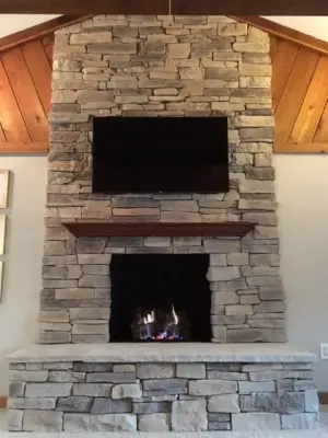 Modify Fireplace Stone — House Painting Services project by Color Craftsmen: Fireplace Makeovers