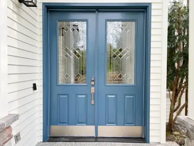 Timeless Blue Entrance Door — House Painting Services project by Legacy Painting Co