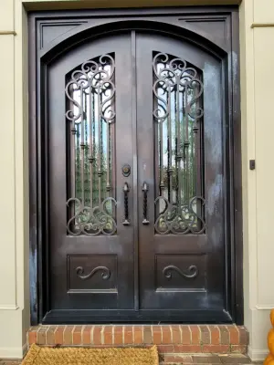 Outdoor Metal Entrance Doors and Porch Lighting — House Painting Services project by LIME Painting Of Atlanta