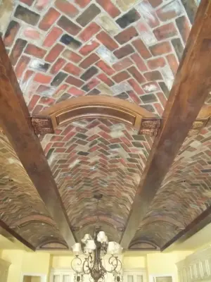 Imitation Brick Herringbone Design — House Painting Services project by Beautiful Brushworks