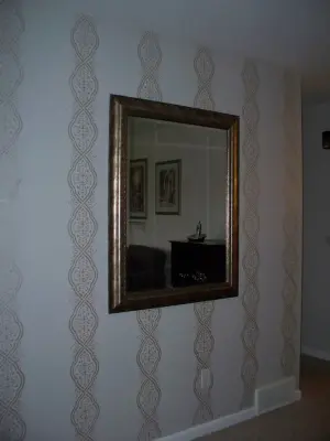 Metallic Stencil Feature Wall — House Painting Services project by Cheryl's Painting & Wall Design