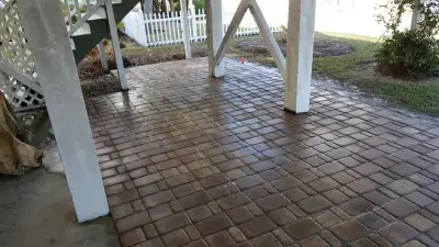 Pavers for Carports — Landscape Construction project by Elite Coastal Landscaping LLC