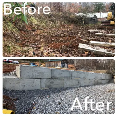 Landscape retaining structure — Landscape Construction project by Rhino Excavation