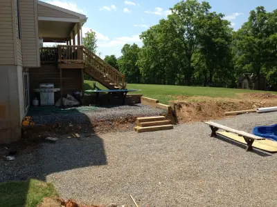 Wall and Patio Retention Project — Landscape Construction project by JRS Landscaping LLC
