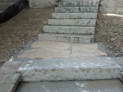 Pathway and Patio Walls — Landscape Construction project by JRS Landscaping LLC