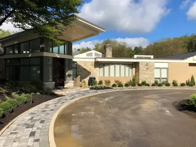 Exterior Garden, Pathway, Deck, and Water Feature — Landscape Construction project by Blue Fox Landscape Design Inc