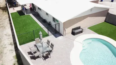 Synthetic turf and paving stones by AZ Custom Landscaping