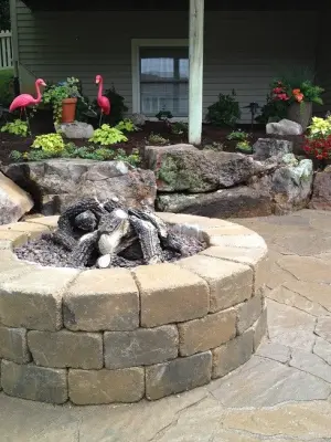 Warsaw, IN Fire Pit and Brick Paver Patio in the Backyard — Landscape Construction project by Wihebrink Landscape Management, Inc.