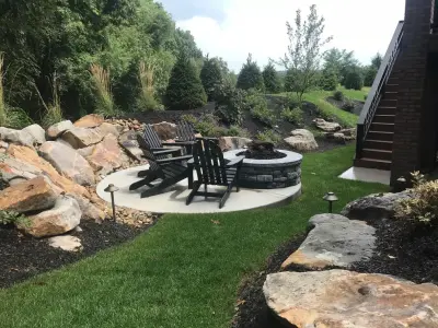 Outdoor Fire Pit — Landscape Construction project by Blue Fox Landscape Design Inc