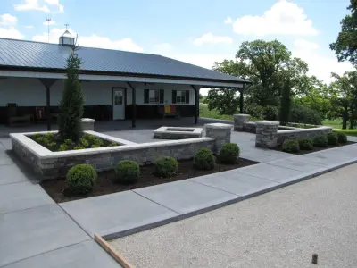 Bocce Ball Court and Fire Pit by Outdoor Innovations