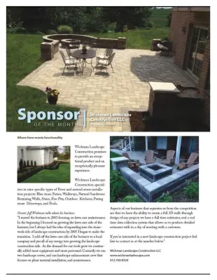 Sewickley Living Feature by Wichman Landscape & Construction