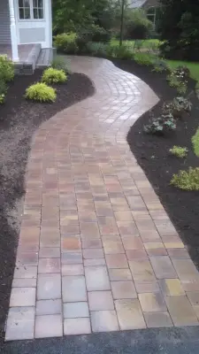 Paver walkway and entrance landing installation by Marlinski Landscape & Stone Work