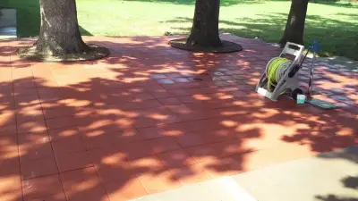 Barbecue and Seating Space — Landscape Construction project by 2 J's & Sons
